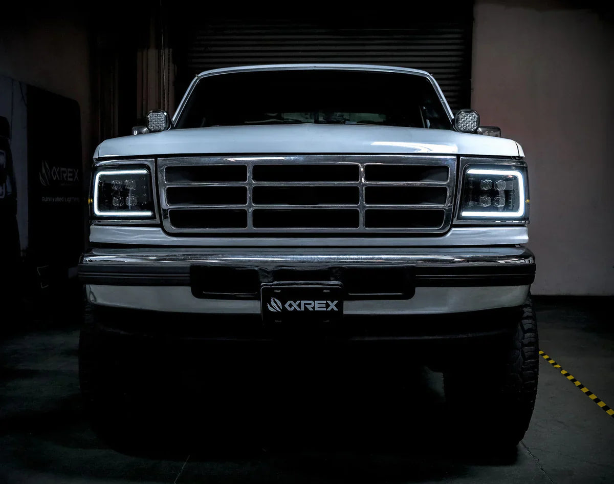 AlphaRex 92-96 Ford F-Series/Bronco NOVA-Series LED Projector Headlights Black