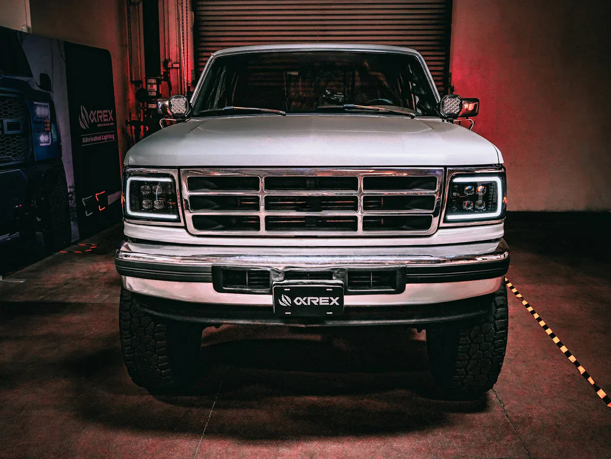 AlphaRex 92-96 Ford F-Series/Bronco NOVA-Series LED Projector Headlights Black