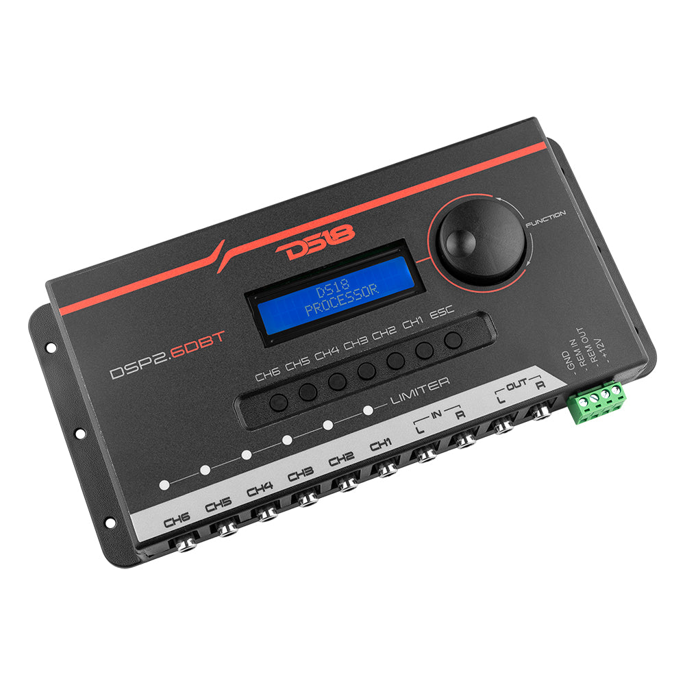 DS18 2-Channel In and 6-Channel Out Digital Sound Processor (DSP) with Bluetooth and LCD Screen
