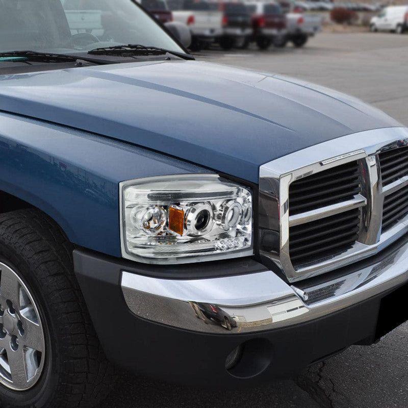 Spec-D 05-07 Dodge Dakota Halo Projector Headlights Chrome