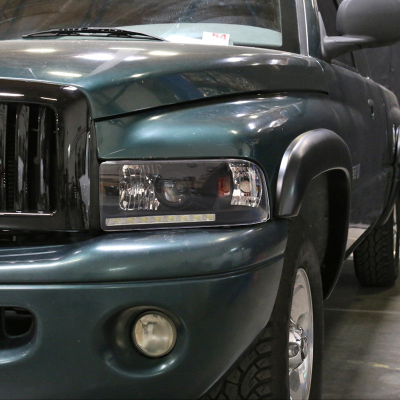 Spec-D 94-02 Dodge Ram Projector Headlights Matte Black/Clear