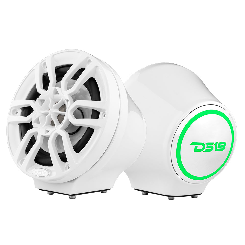 DS18 6.5” Universal Flat Mount Kick Panel Speaker Pod – Jet Skis, Jeeps, Motorcycles – RGB LED Lights