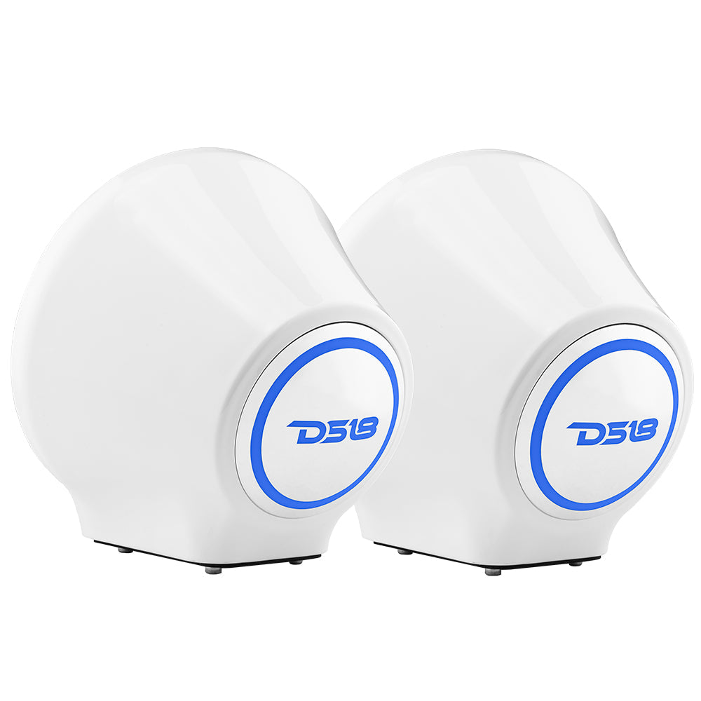 DS18 8” Universal Flat Mount Kick Panel Speaker Pod – Jet Skis, Jeeps, Motorcycles – RGB LED Lights
