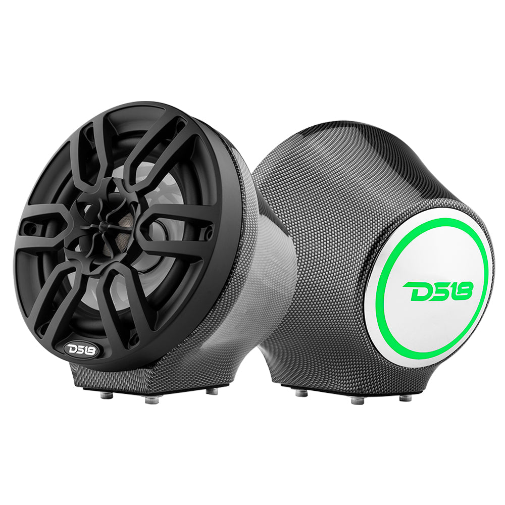 DS18 6.5” Universal Flat Mount Kick Panel Speaker Pod – Jet Skis, Jeeps, Motorcycles – RGB LED Lights