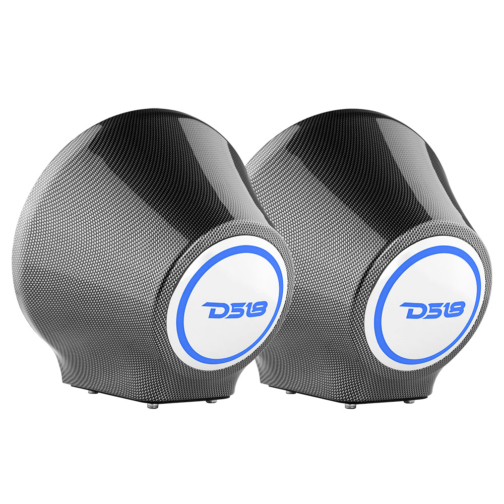 DS18 8” Universal Flat Mount Kick Panel Speaker Pod – Jet Skis, Jeeps, Motorcycles – RGB LED Lights