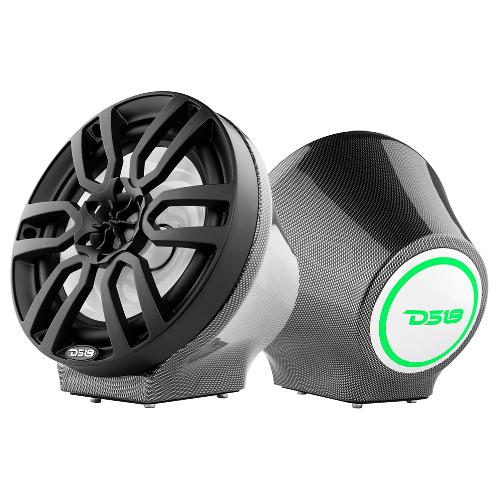 DS18 8” Universal Flat Mount Kick Panel Speaker Pod – Jet Skis, Jeeps, Motorcycles – RGB LED Lights