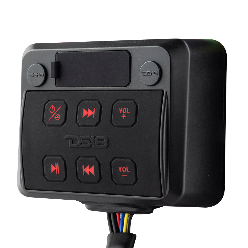 DS18 Marine And Powersports Waterproof Receiver Enclosure with Bluetooth, AUX Input, USB Player and Controls