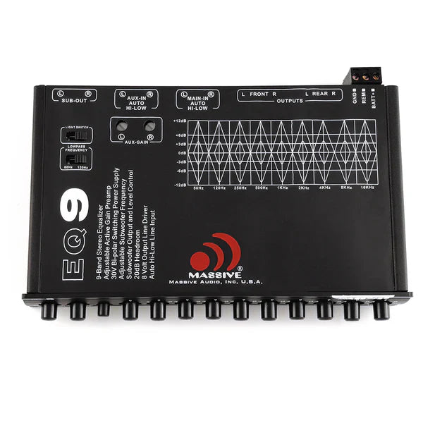 Massive audio EQ9 9 Band Car Audio Graphic Equalizer