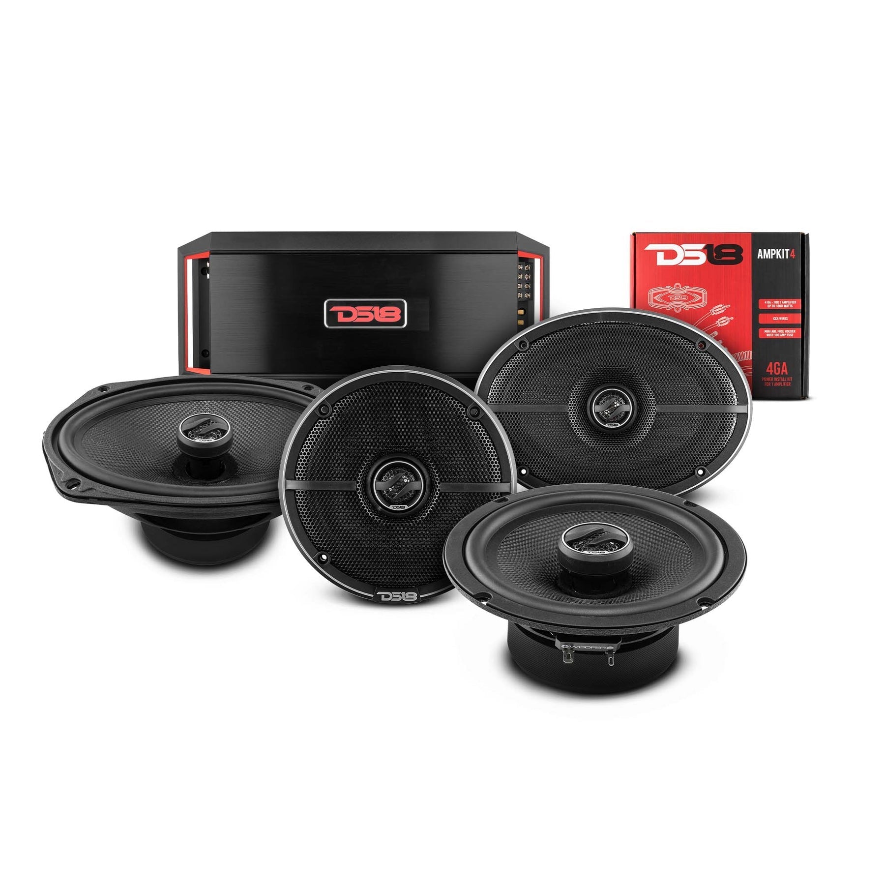 DS18 2016-2021 Chevy Silverado 2500 HD Crew and Extended Cab Front and Back Doors Speakers Good Upgrade/Replacement Package 1600 Watts
