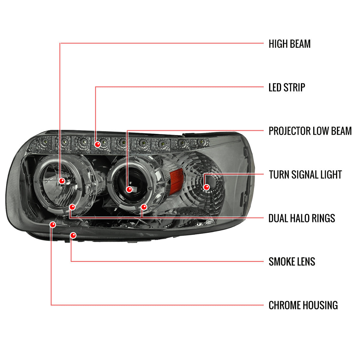 Spec-D 05-07 Ford Escape Projector Headlights Chrome/Smoked