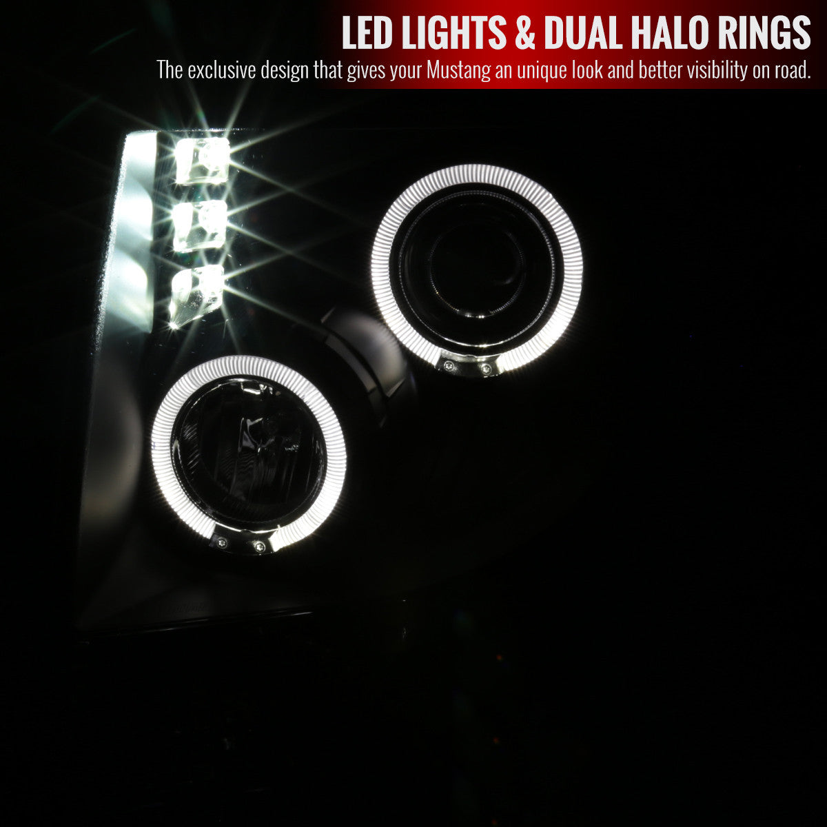 Spec-D 09-14 Ford F150 Dual Halo LED Projector Headlights