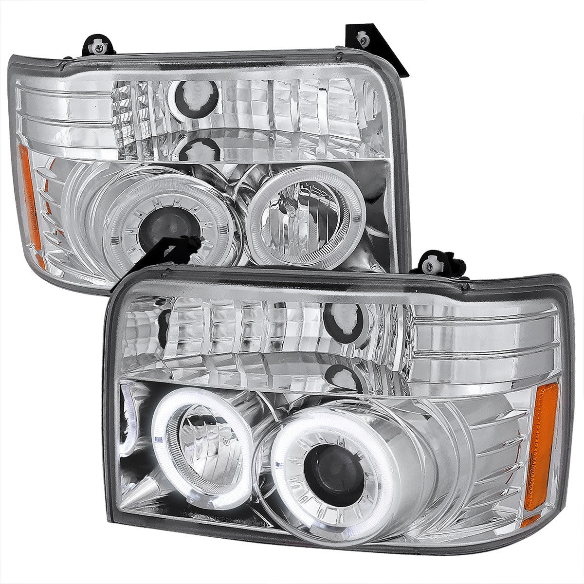 Spec-D 92-96 Ford F150 F250 Bronco Projector Headlights Chrome
