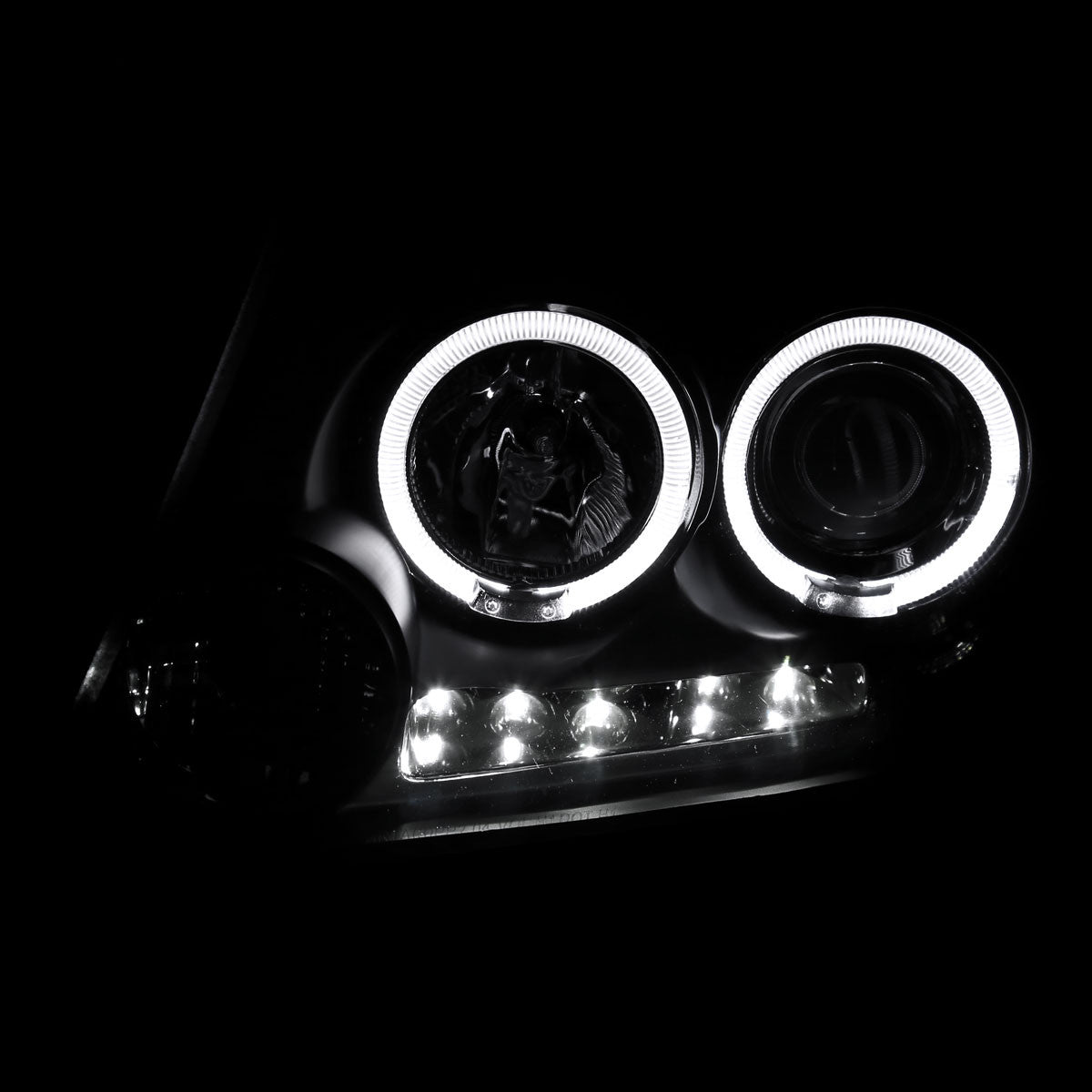 Spec-D 04-08 Ford F150 Halo LED Projector Headlights Black