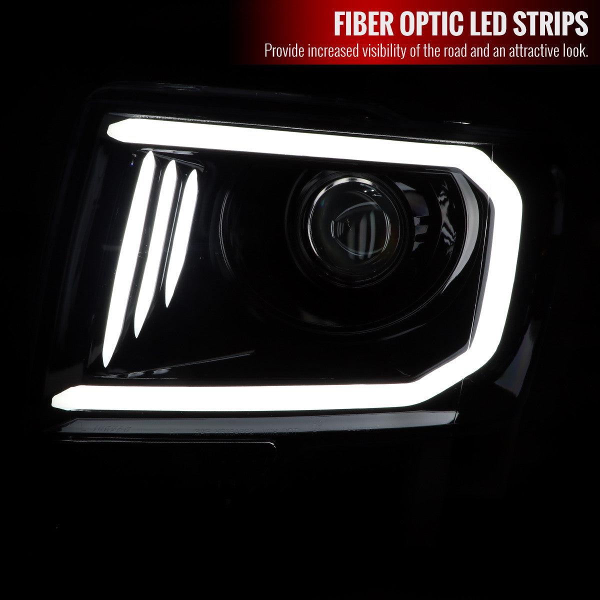 Spec-D 09-14 Ford F150 Projector Headlights LED Bar Black/Clear
