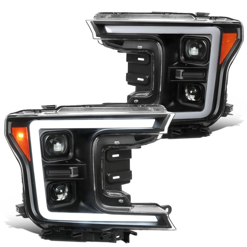 Spec-D 18-20 Ford F150 Projector Headlights SEQ LED Black