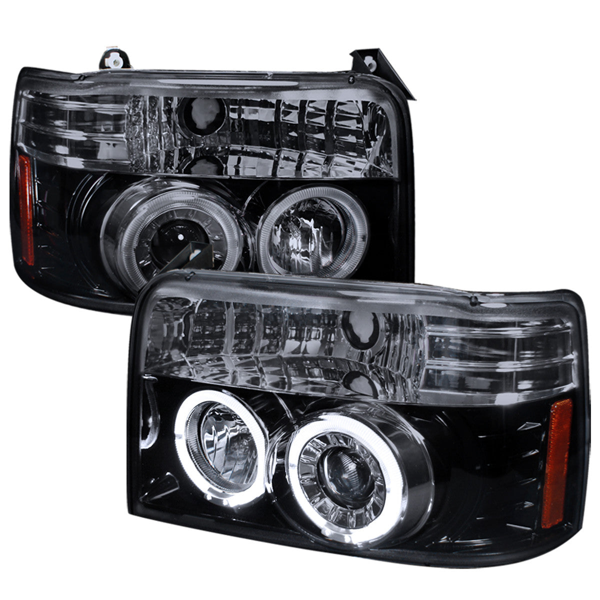 Spec-D 92-96 Ford F150 F250 Bronco Headlights Black/Smoked