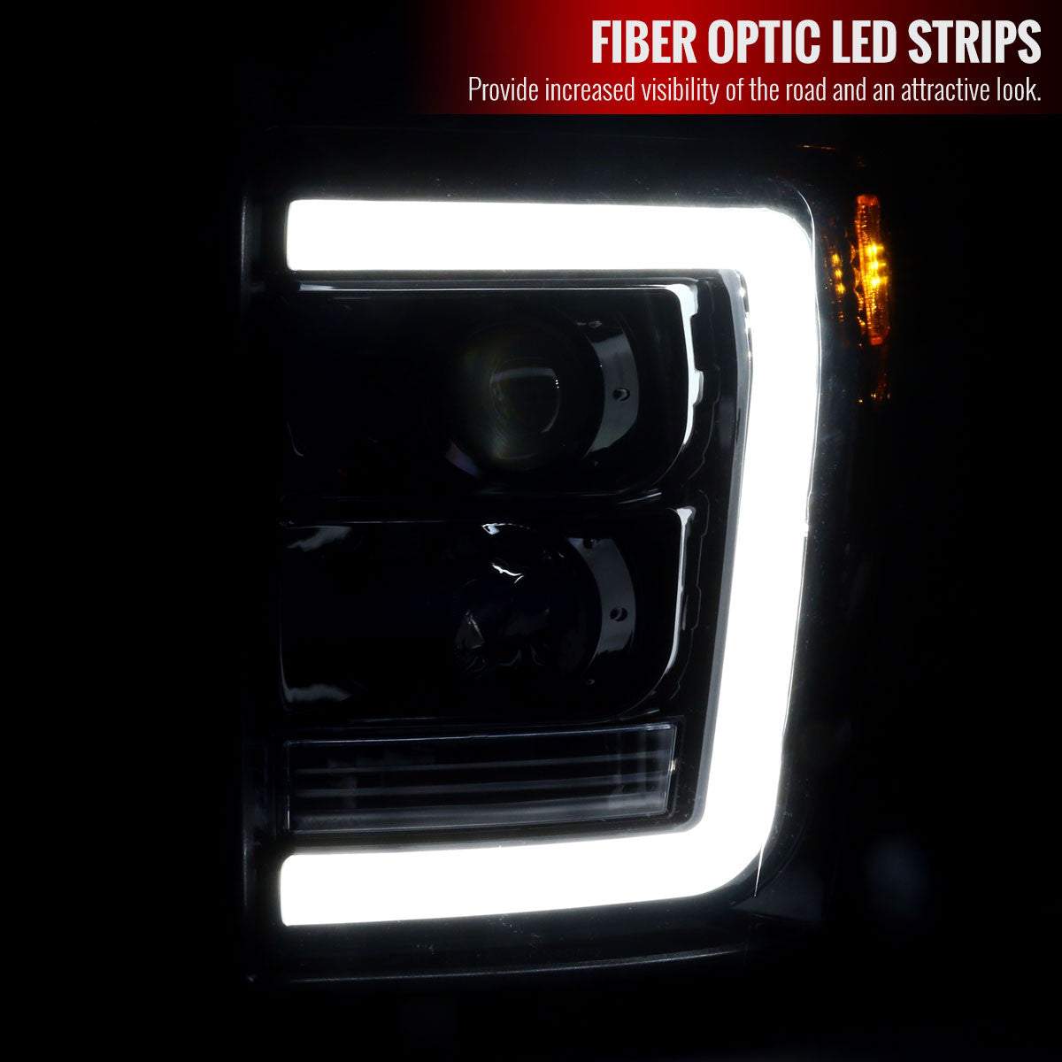 Spec-D 11-16 Ford F250 F350 F450 Projector Headlights Black