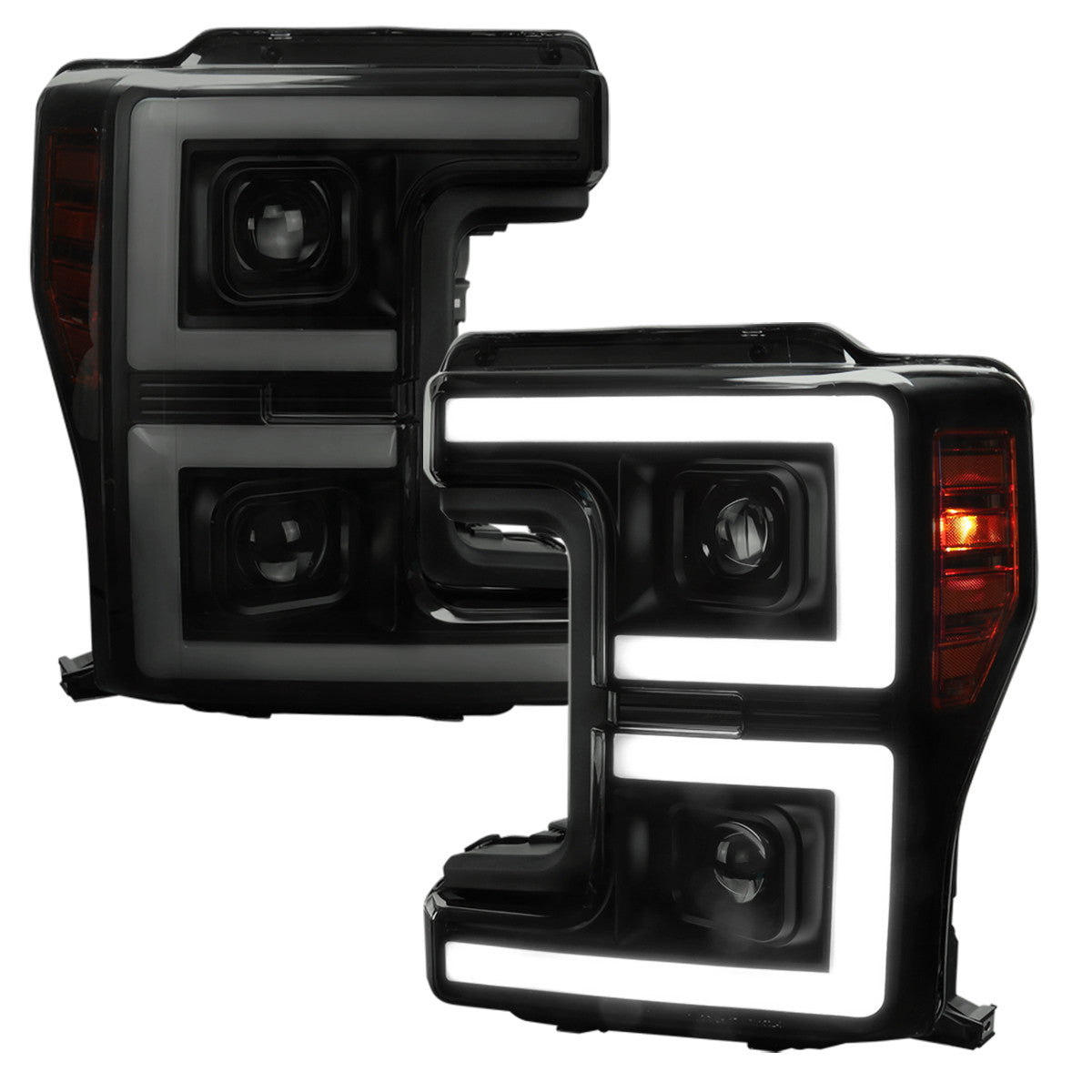 Spec-D 17-19 Ford F-250 F-350 F-450 F-550 Headlights Sequential Smoked