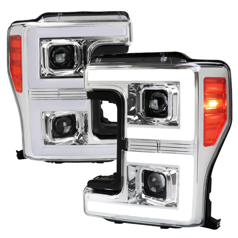 Spec-D 17-19 Ford F250 F350 F450 Pro Headlights SEQ Chrome