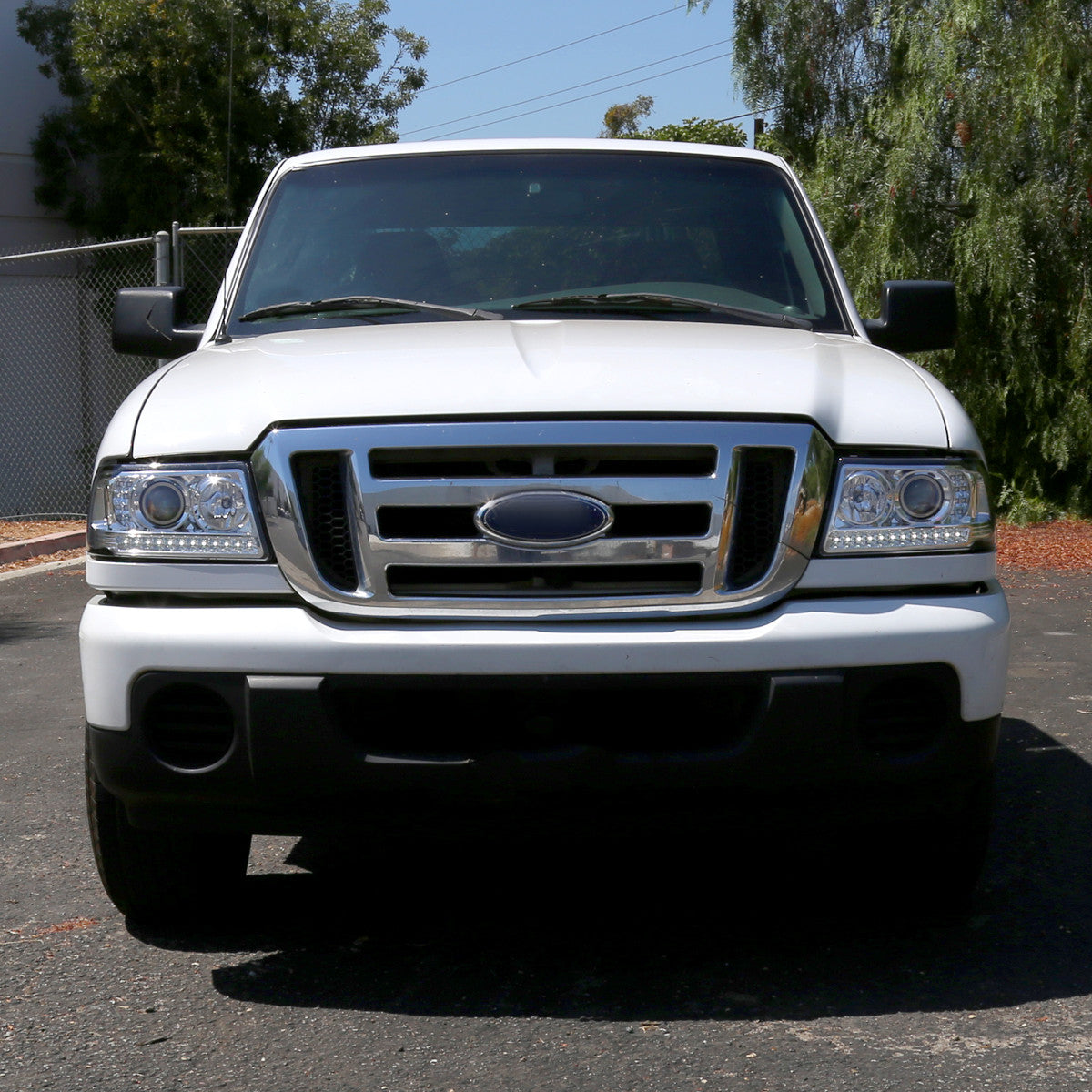 Spec-D 01-11 Ford Ranger Headlights LED Strip Projector Chrome