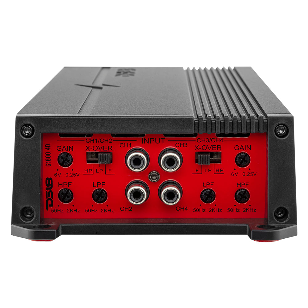 DS18 GEN-X Full-Range Class D 4-Channel Amplifier 4 x 150 Watts Rms @ 4-ohm