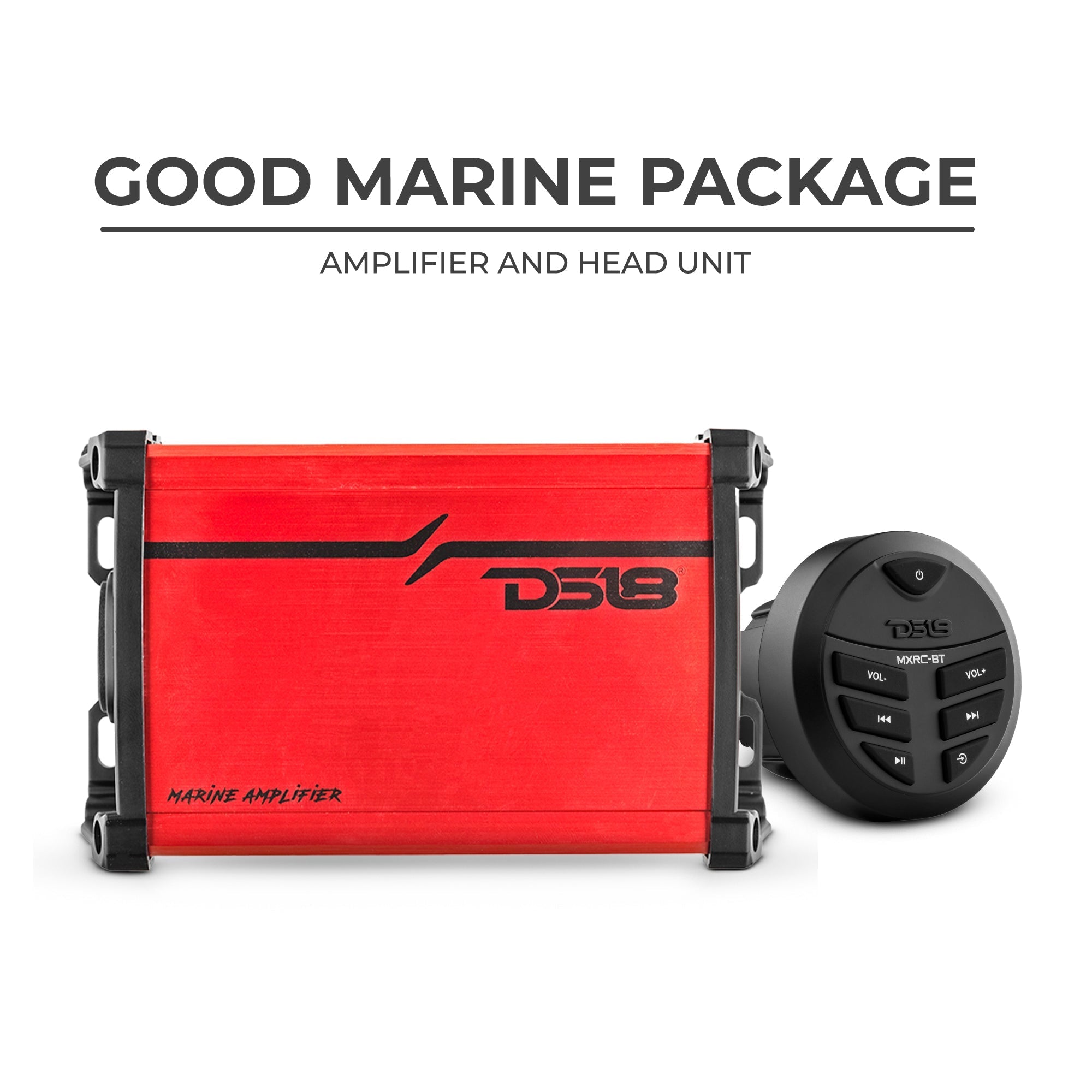 DS18 Good Marine Audio Package - Head Unit & 4 Channel Amplifier