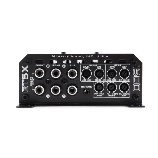 Massive audio GT5X - 115 Watts RMS x 4 @ 2 Ohm + 510 Watts @ 1 Ohm 5-CH Amplifier With Bass Remote