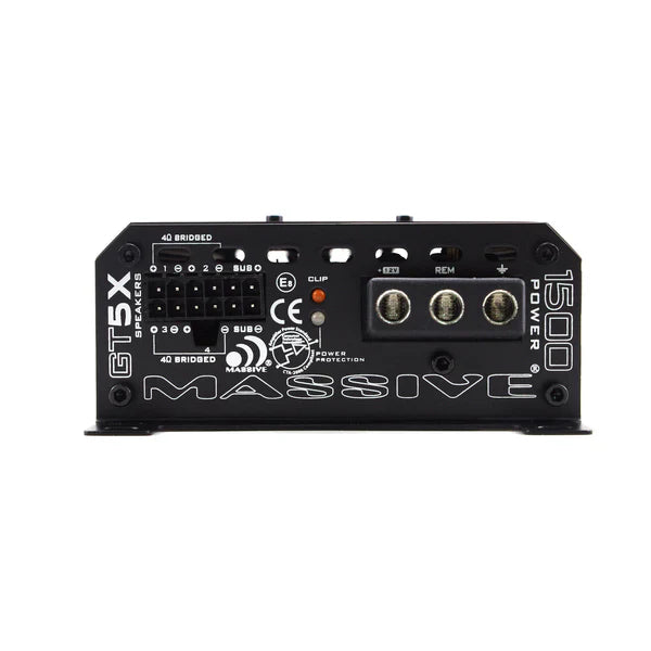 Massive audio GT5X - 115 Watts RMS x 4 @ 2 Ohm + 510 Watts @ 1 Ohm 5-CH Amplifier With Bass Remote