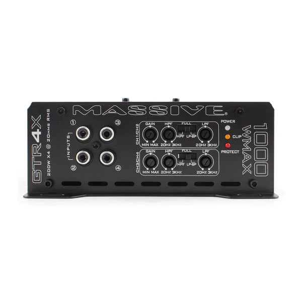 Massive audio GTR4X - 220 Watts RMS x 4 @ 2 Ohm 4 Channel Amplifier