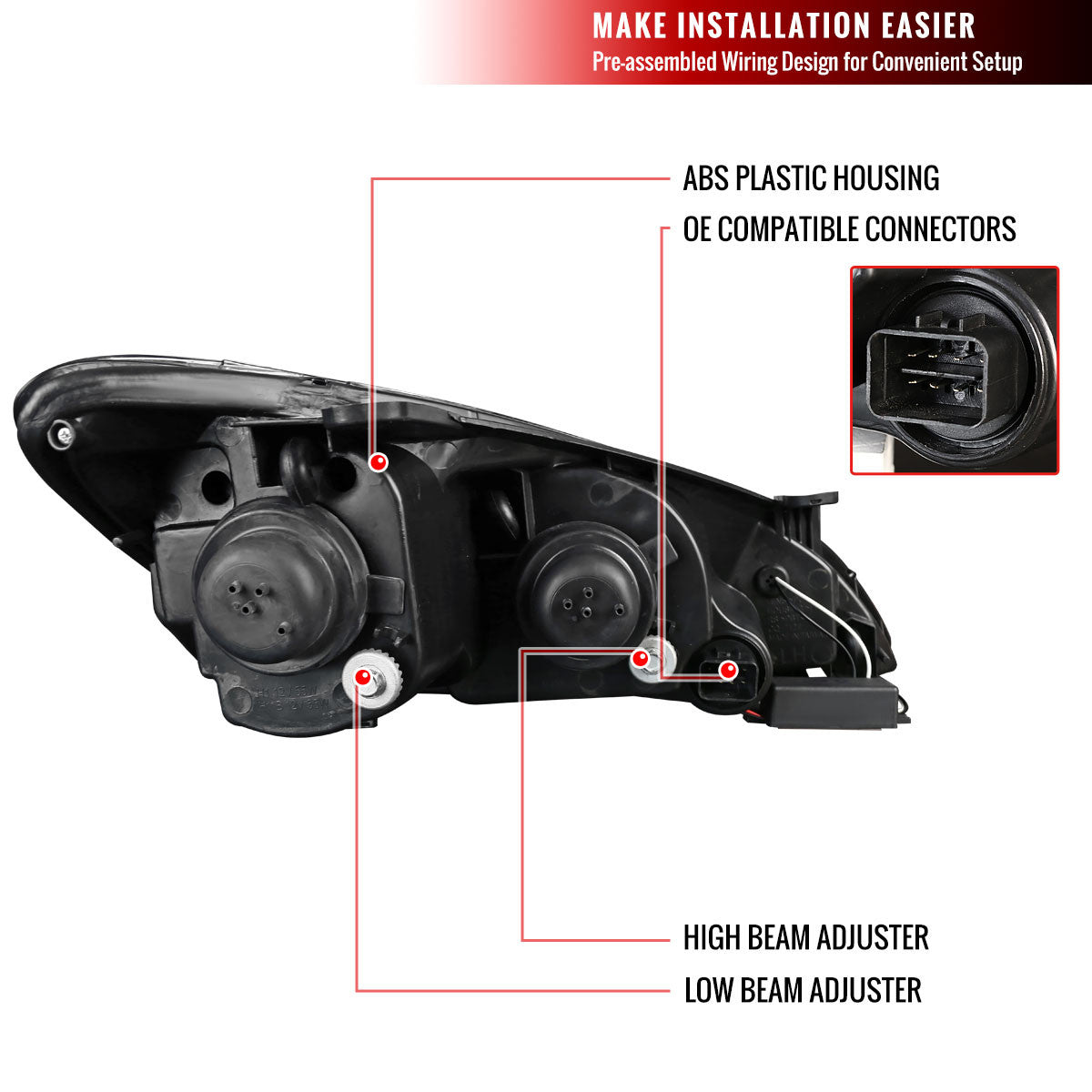 Spec-D 10-12 Hyundai Genesis 2DR Projector Headlights Black