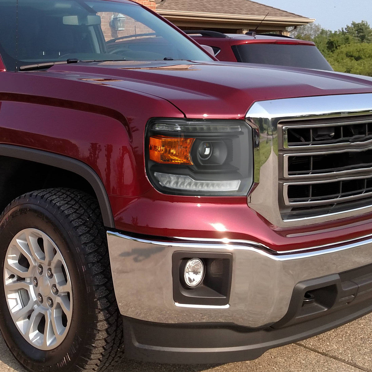 Spec-D 14-19 GMC Sierra Pickup LED Bar Headlights Black