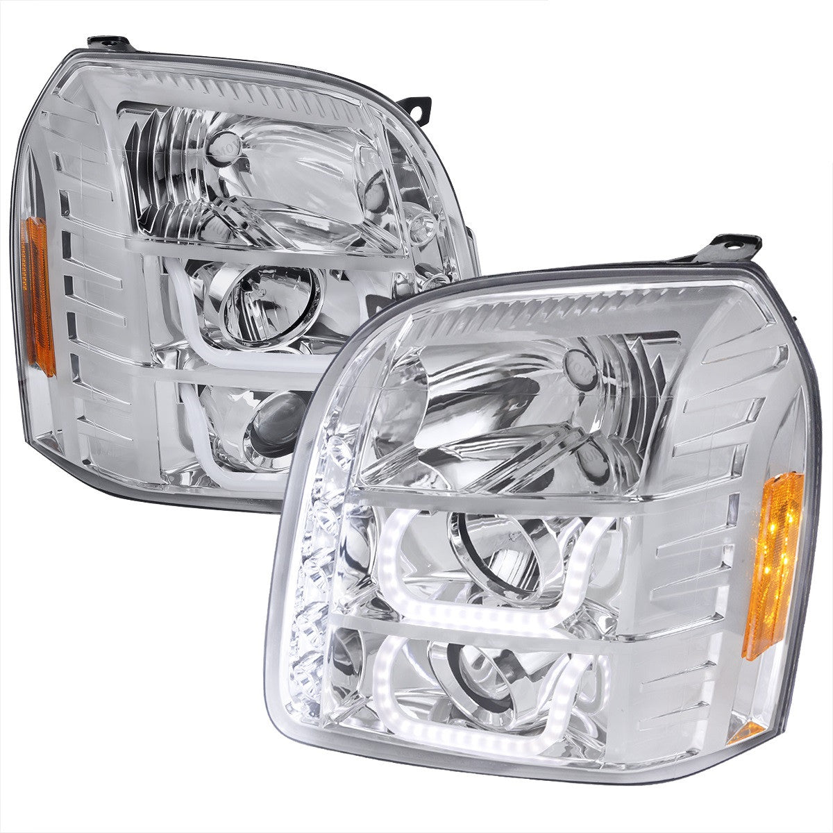 Spec-D 07-14 GMC Yukon Denali U-Shape Projector Headlights Chrome