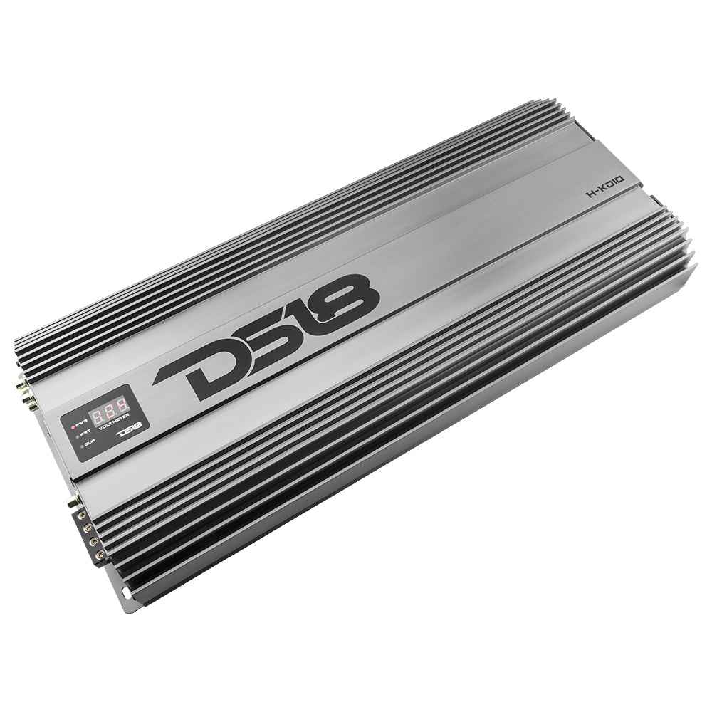 DS18 HOOLIGAN KO Silver 1-Channel Amplifier with Voltmeter 10000 Watts Rms @ 1-Ohm Made In Korea