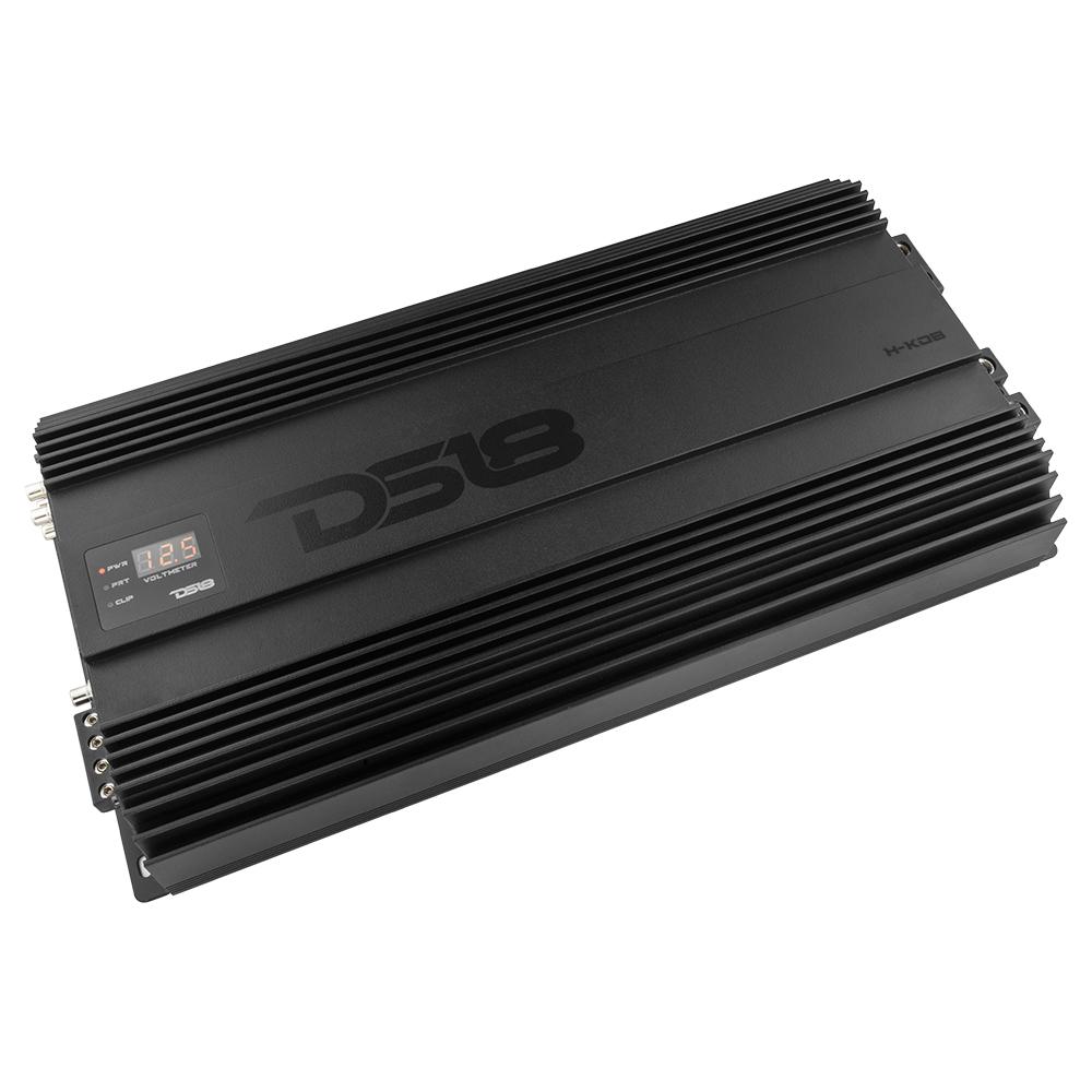 DS18 HOOLIGAN KO 1-Channel Amplifier with Voltmeter 8000 Watts Rms @ 1-Ohm Made In Korea Black