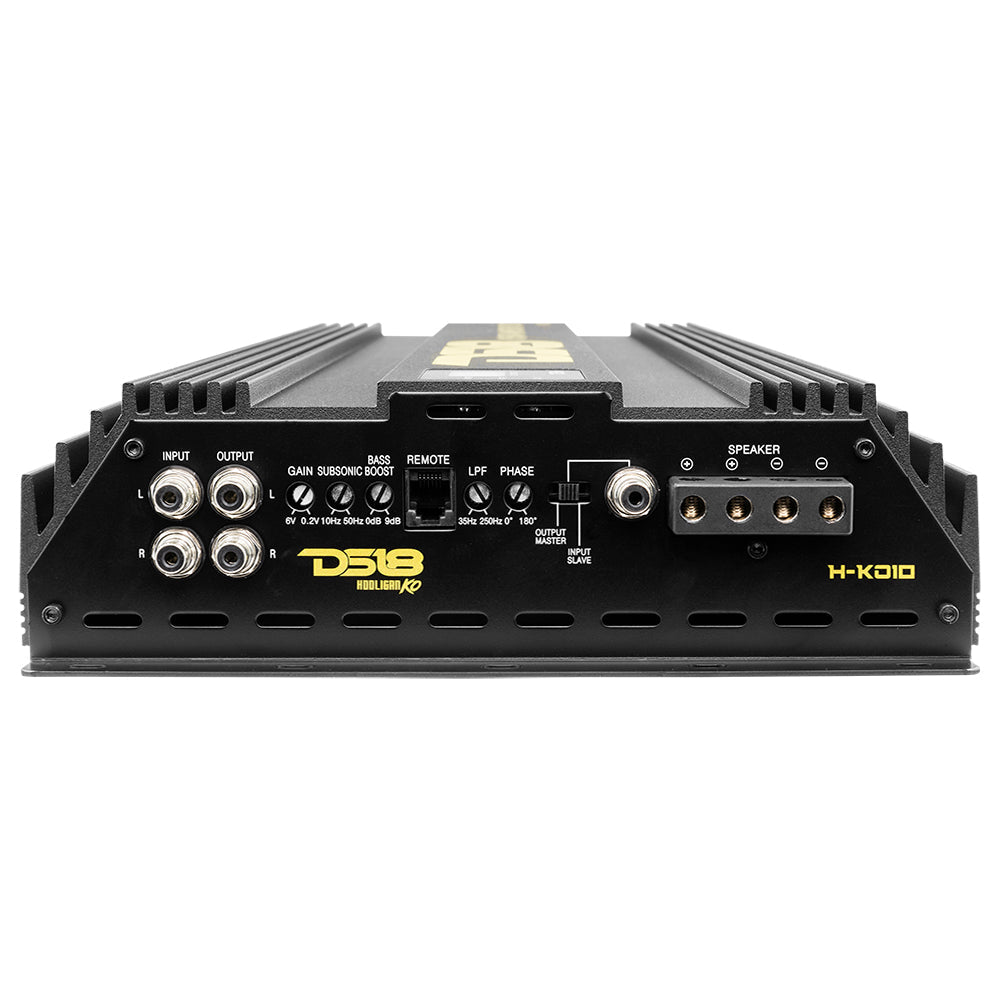 DS18 HOOLIGAN KO Gold 1-Channel Amplifier with Voltmeter 10000 Watts Rms @ 1-Ohm Made In Korea