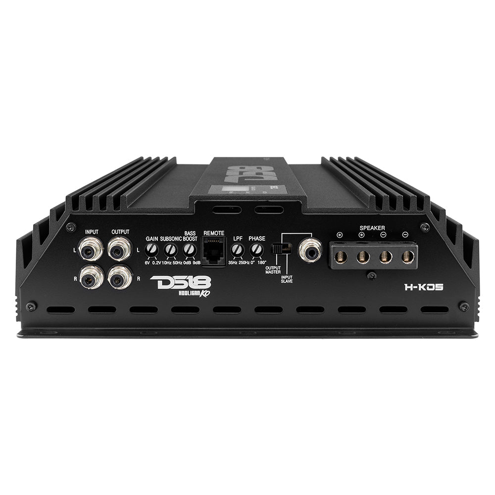DS18 HOOLIGAN KO 1-Channel Amplifier with Voltmeter 5000 Watts Rms @ 1-Ohm Made In Korea Black