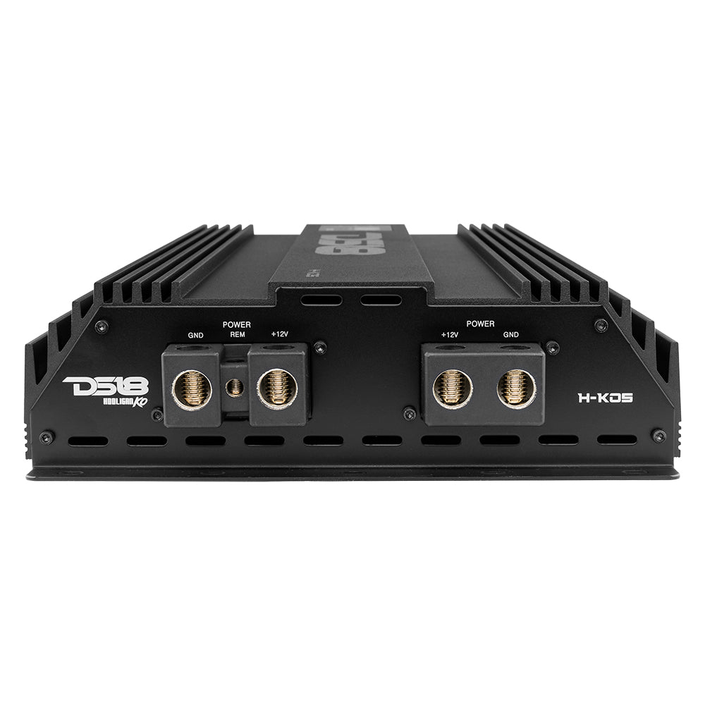 DS18 HOOLIGAN KO 1-Channel Amplifier with Voltmeter 5000 Watts Rms @ 1-Ohm Made In Korea Black