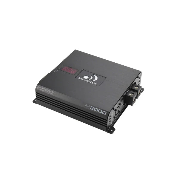 Massive audio H3000 - 3000 Watts RMS @ 1 Ohm Mono Block Hippo Series Amplifier with Bass Remote