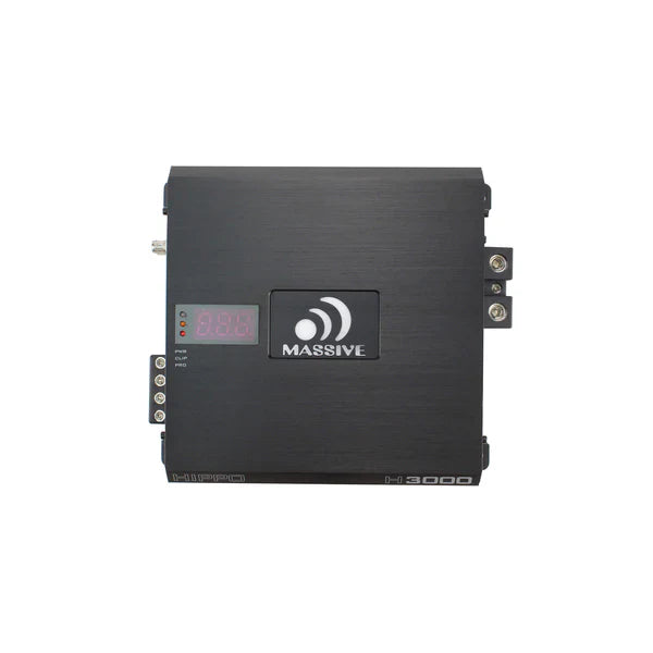 Massive audio H3000 - 3000 Watts RMS @ 1 Ohm Mono Block Hippo Series Amplifier with Bass Remote