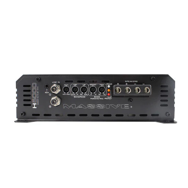 Massive audio H5000 - 5000 Watt RMS @ 1 Ohm Mono Block Hippo Series Amplifier with Bass Remote