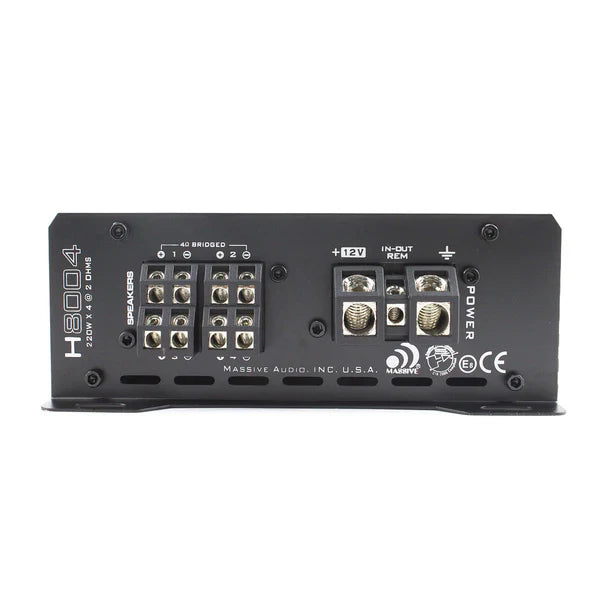 Massive audio H8004 - 125 Watts RMS x 4 @ 4 Ohm 4 Channel Amplifier