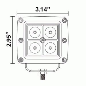 Cube Flood Light - 3 Inch, 4 LED, 2-Pack - HE-CL22PK