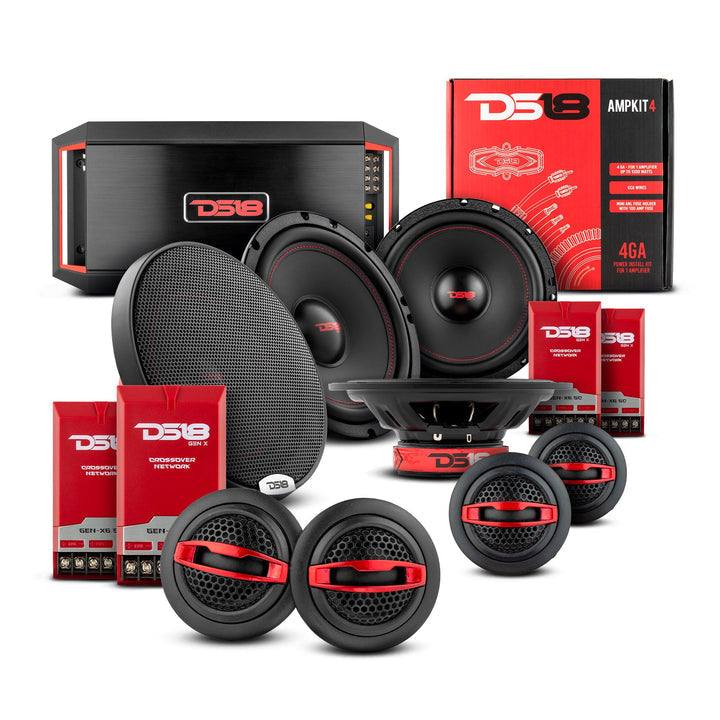 DS18 2009-2014 Acura TL Front and Back Doors Speakers Good Upgrade/Replacement Package 900 Watts