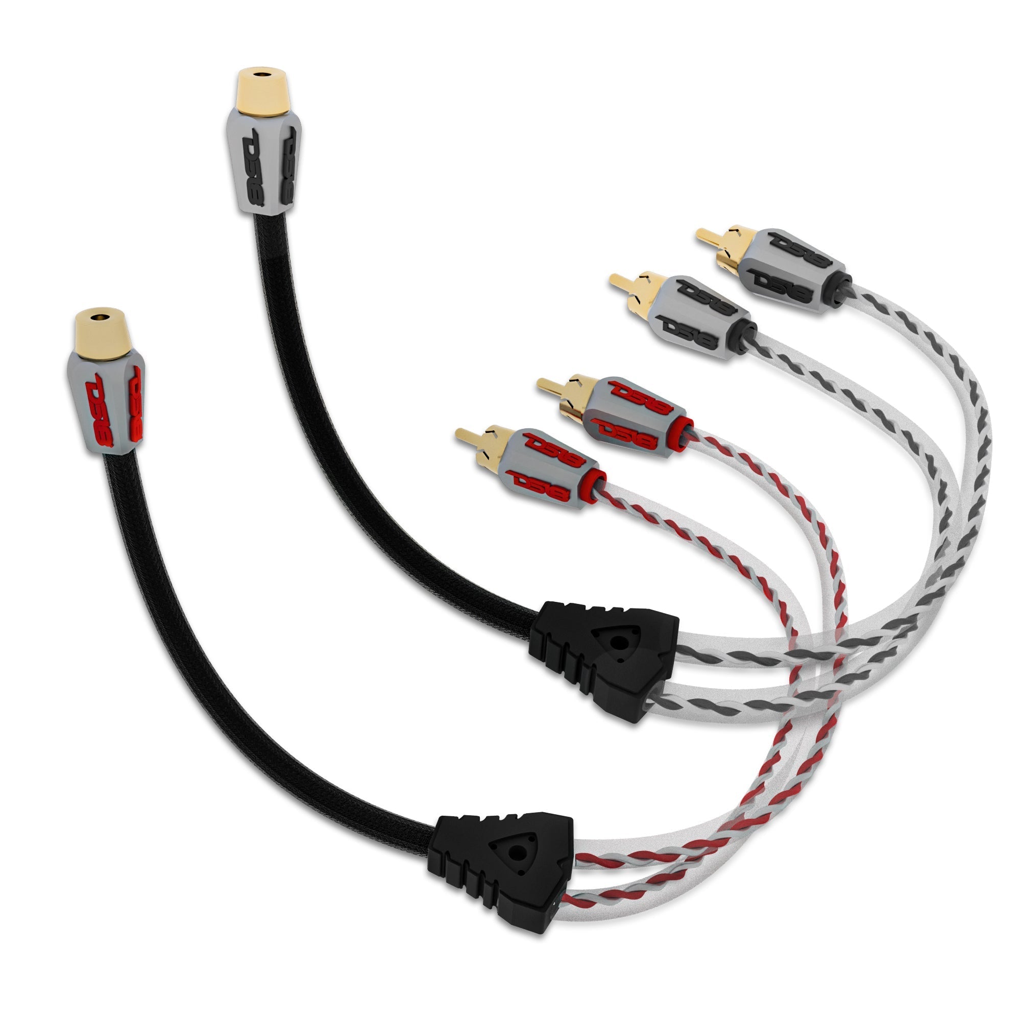 Level 3 100% OFC RCA Y Connector 1 Female to 2 Male Black + Red Kit