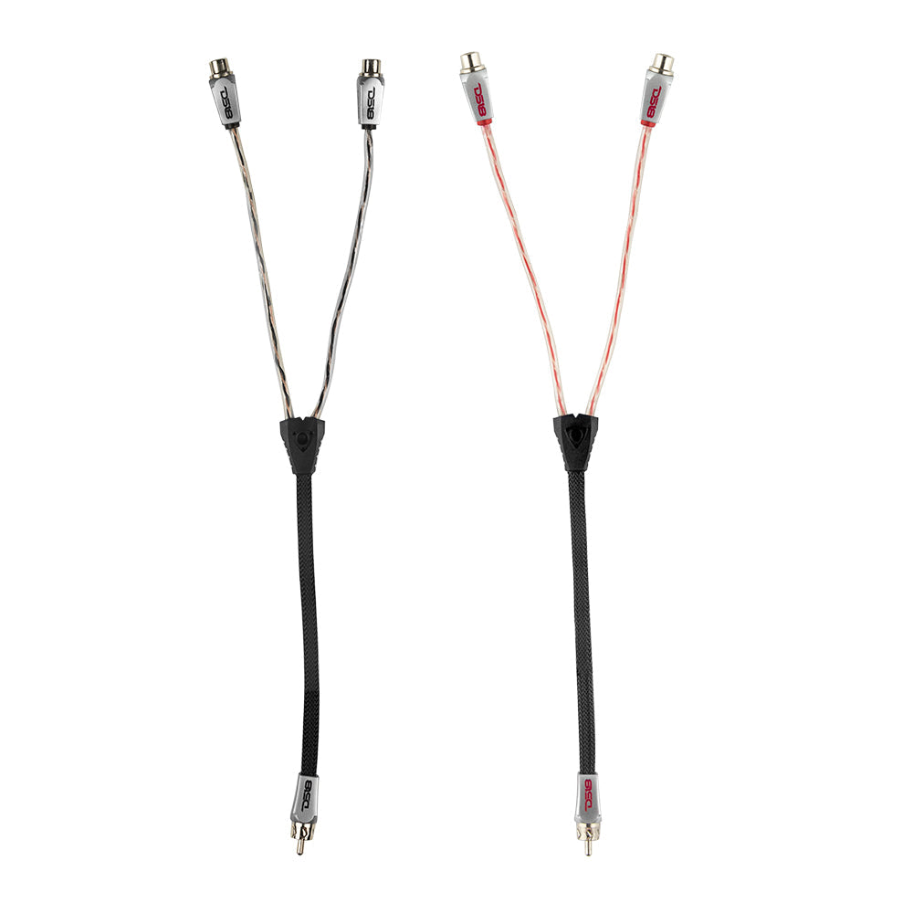 DS18 Level 3 100% OFC RCA Y Connector 2 Female to 1 Male Black + Red Kit