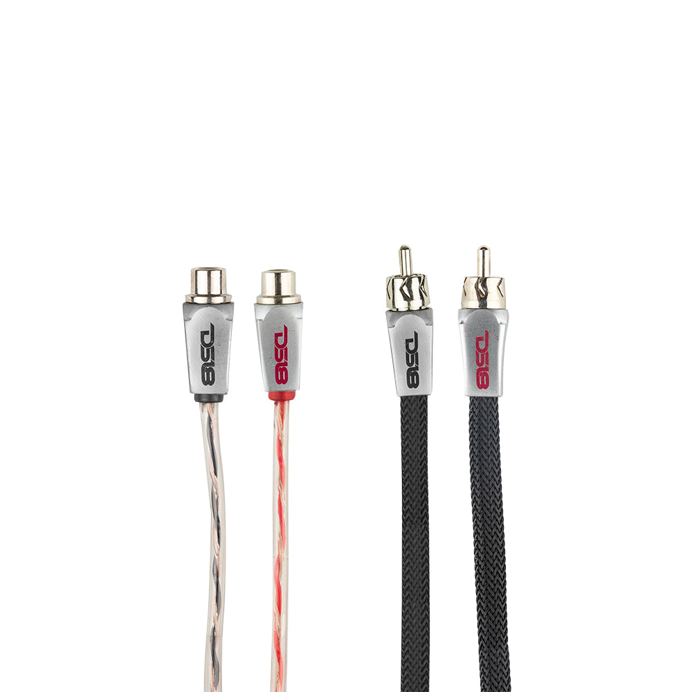 DS18 Level 3 100% OFC RCA Y Connector 2 Female to 1 Male Black + Red Kit
