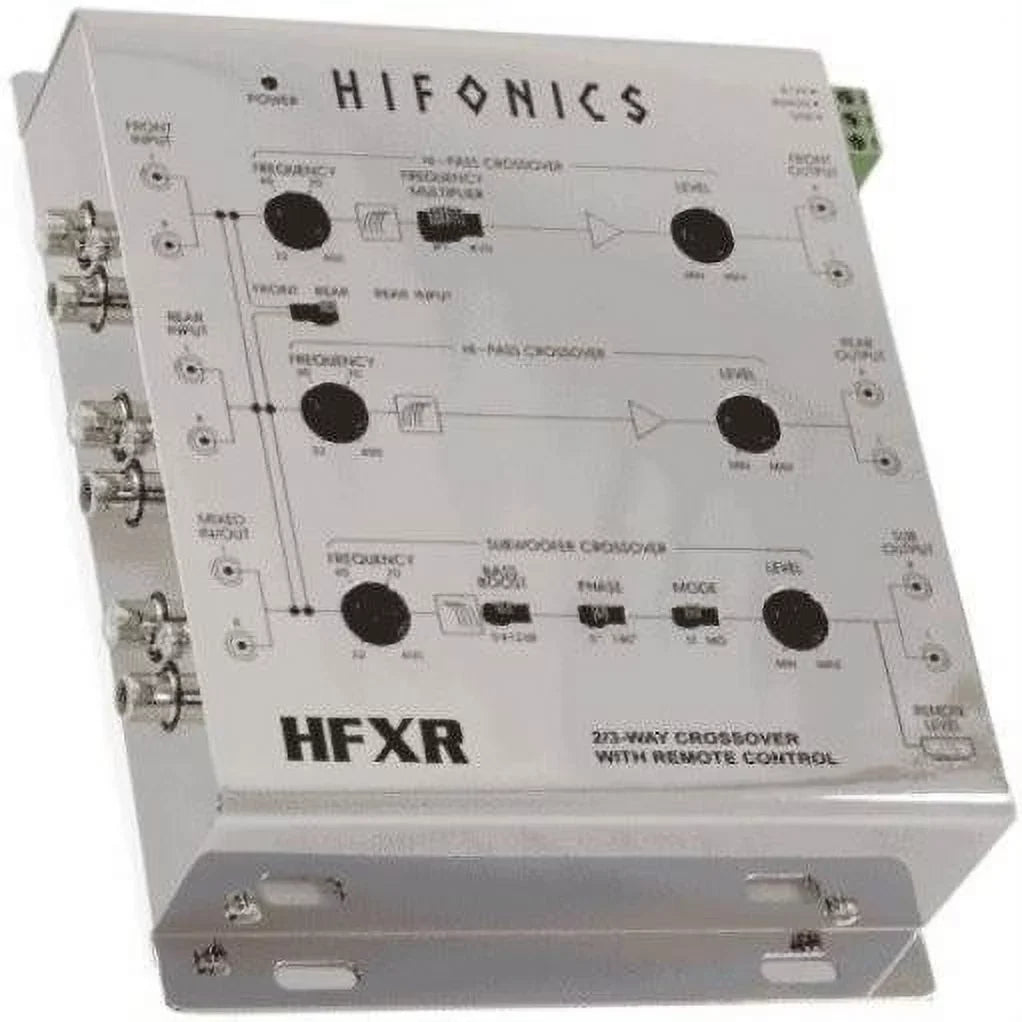 Hifonics HFXR 2/4 Ch 2/3 Way Active Crossover w/Bass Remote 8.5 Volt