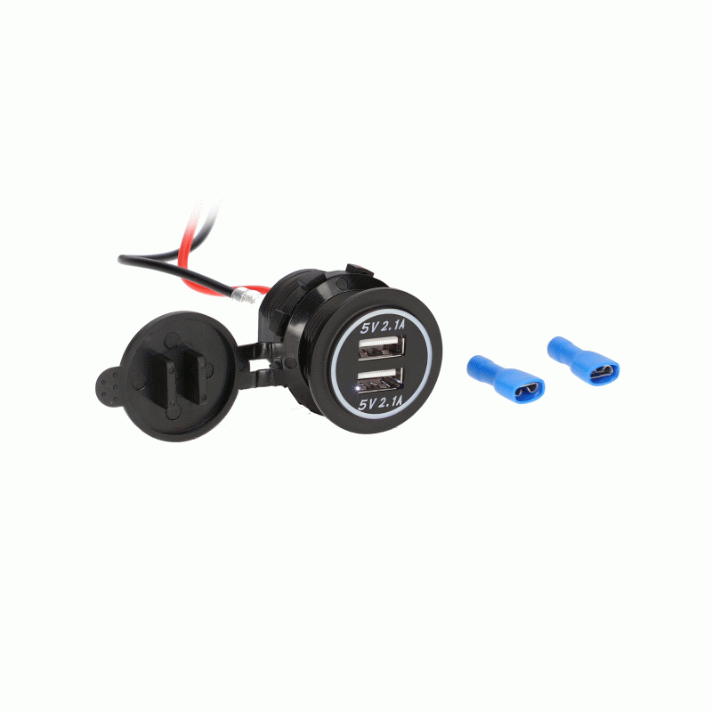 IBR86 Dual USB Charger 4.2 Amp Flush Mount - White