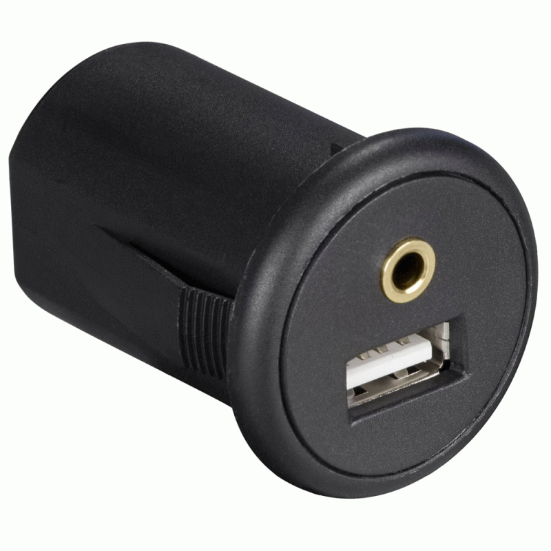 IBR91 Snap-in Extension Cable-USB/3.5MM Ports Round