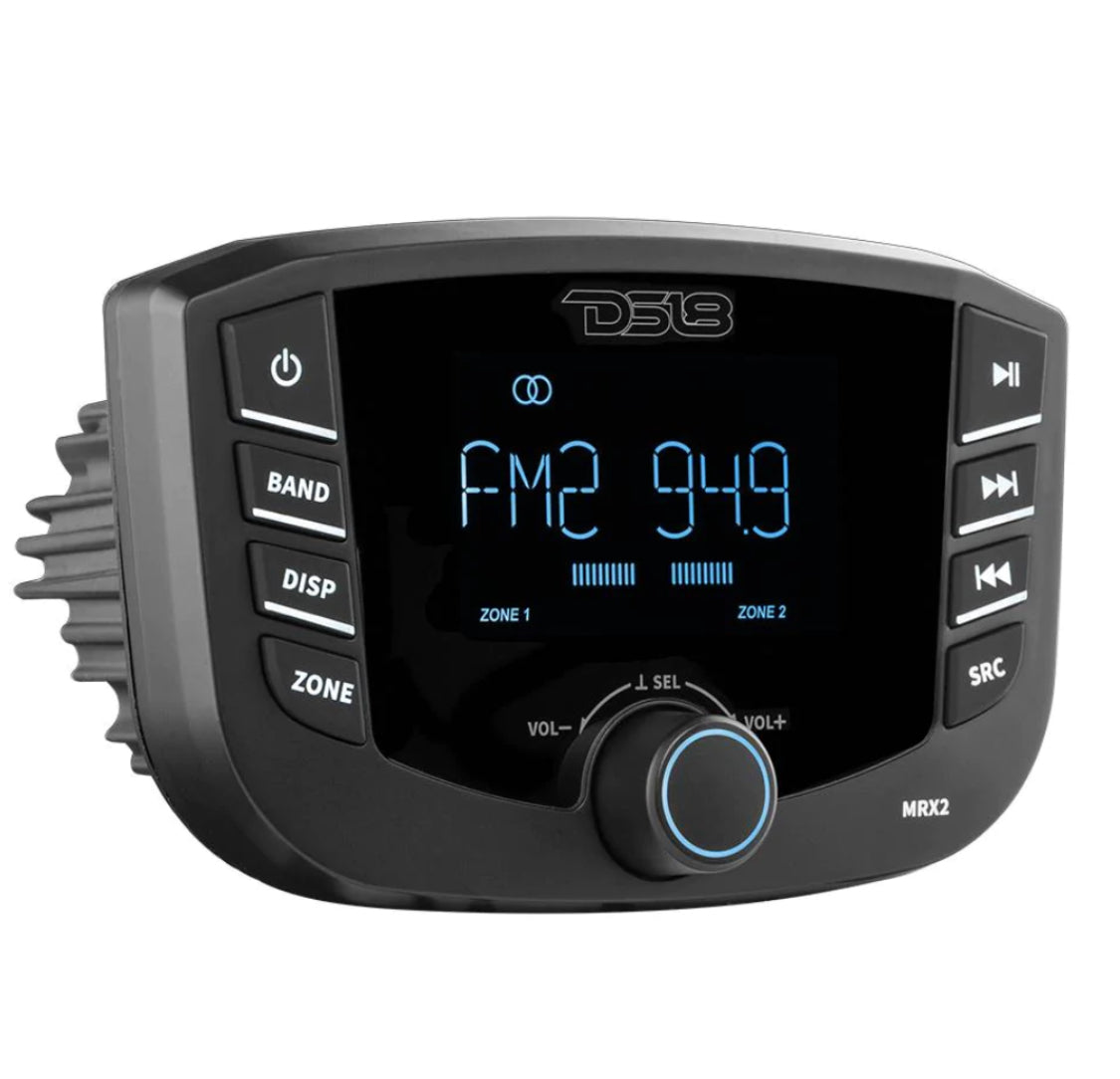 DS18 HYDRO MRX2 Marine Headunit LCD screen , 2 Zones, 4 volts Output, RGB LED Lights, Bluetooth, RDS 4X40 Watts